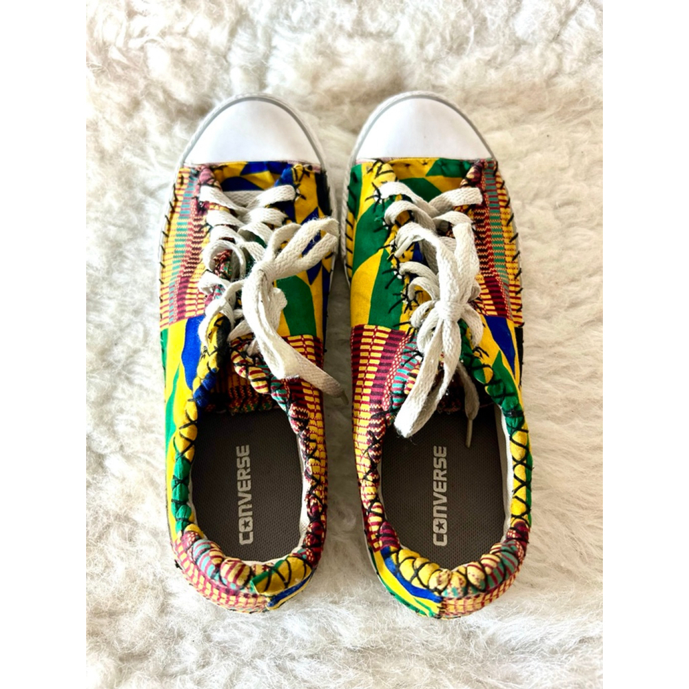 Converse All Star Chuck Taylor Kente African Pattern Sneakers Junior Size 5.5